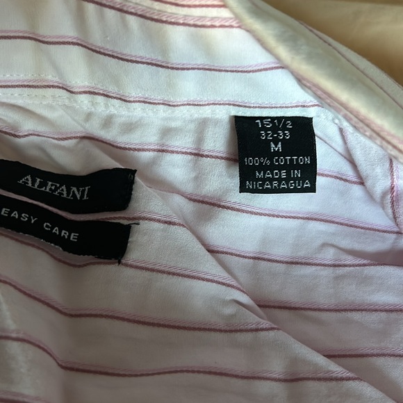 Pink Striped Alfani Dress Shirt - Medium - Picture 5 of 5